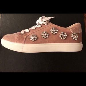 Pink velvet aldo sneakers